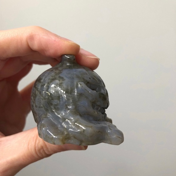 Moss Agate Pumpkin Monster Halloween Crystal - Picture 8 of 8